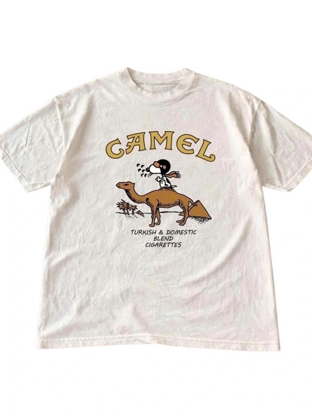 Graphic Tee - White with Brown Print - Brand